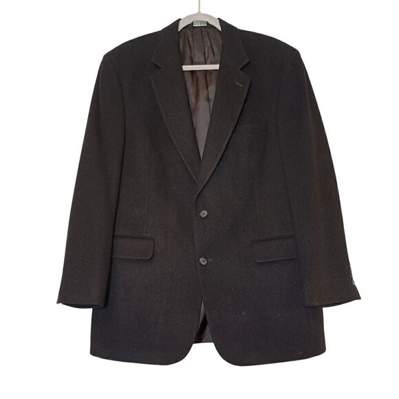 Jos. A. Bank 100% Camel Hair Black Blazer Executive Vibes Classic Goth Size 42 R - Picture 1 of 12
